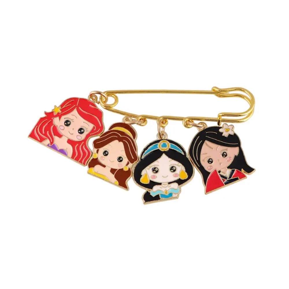 Disney Princesses Jasmine Belle Ariel Mulan Pin Brooch Accessory